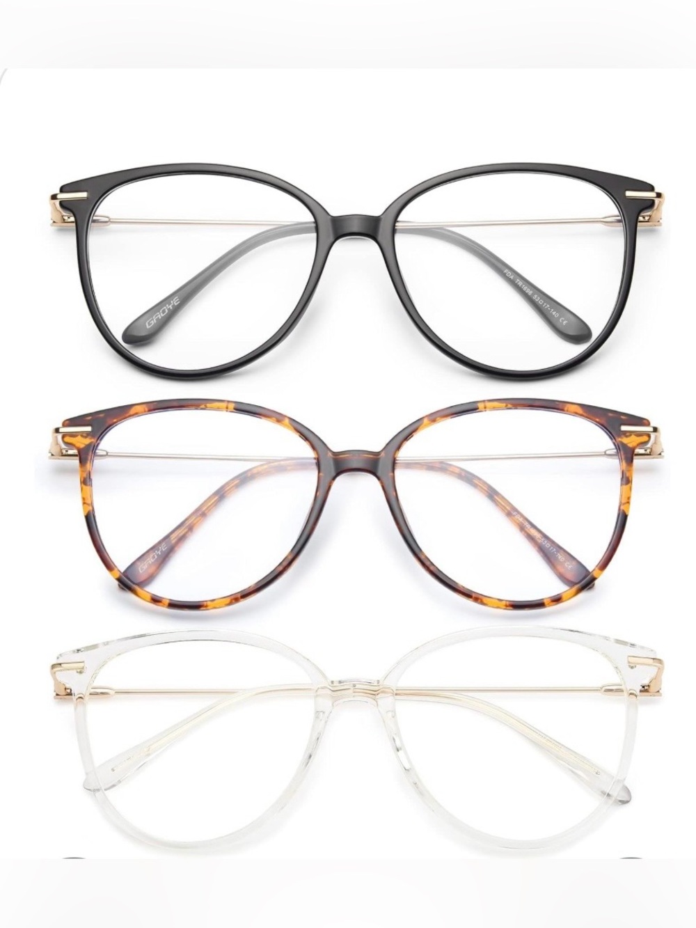 Classic Round Women's Blue, Tortoiseshell & Clear Fashion BLUE-LIGHT Eyeglasses
